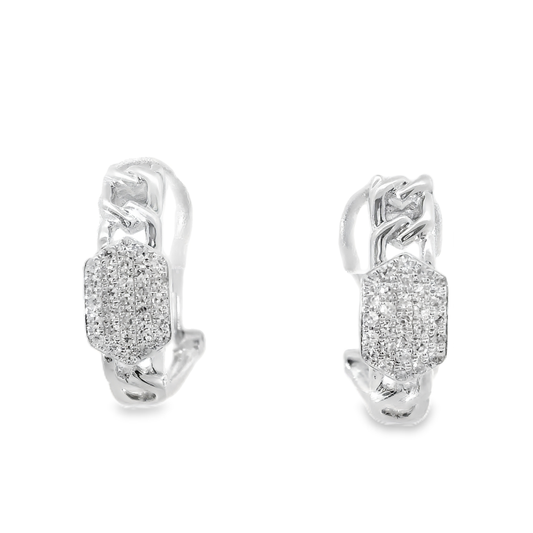 0.22CT Diamond   14k White Gold Earring