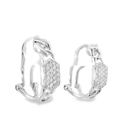 0.22CT Diamond   14k White Gold Earring