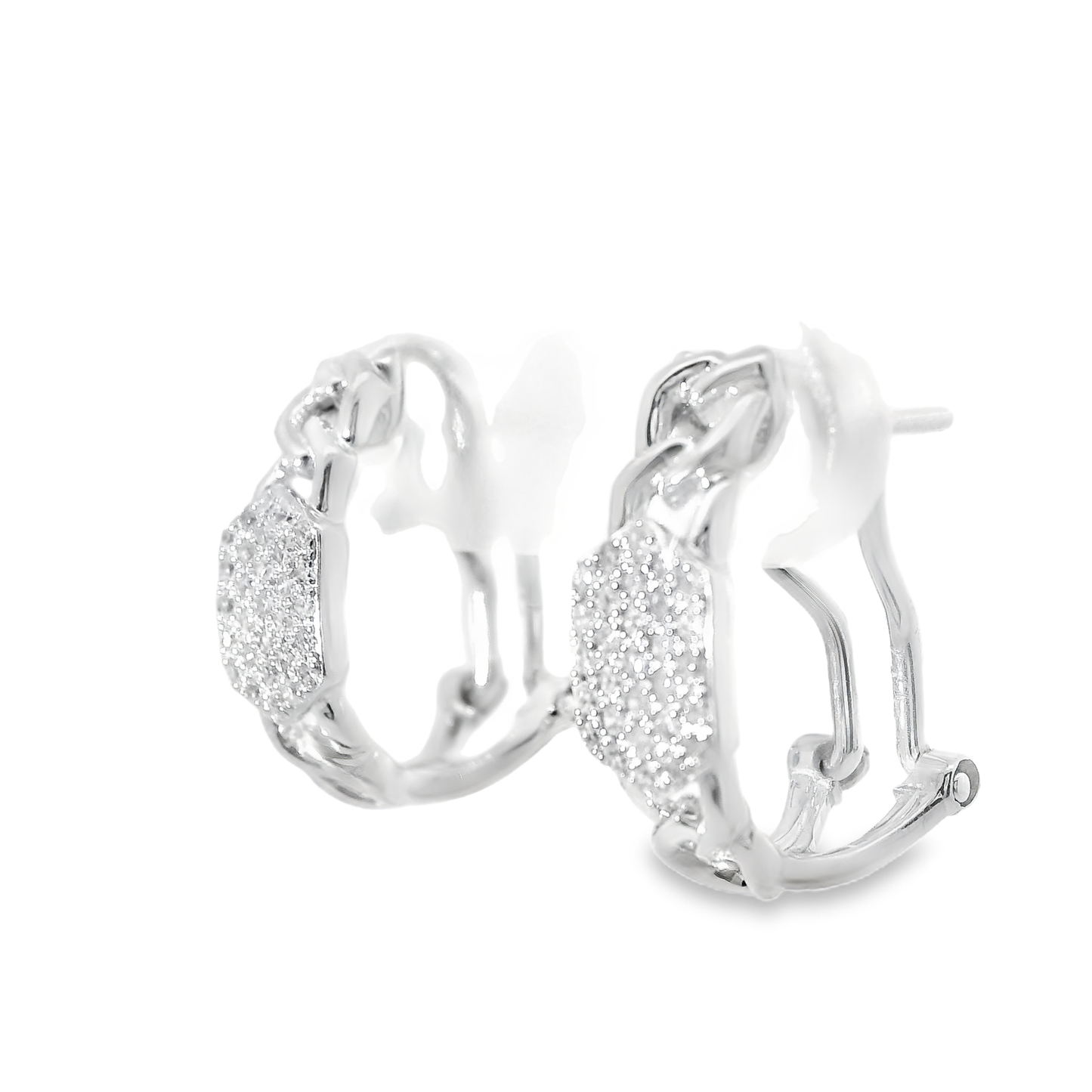 0.22CT Diamond   14k White Gold Earring