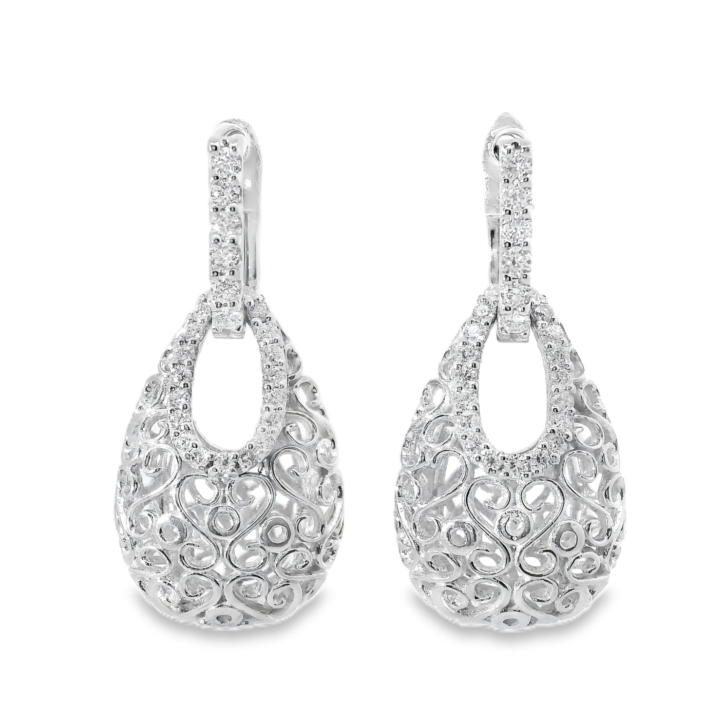 0.69CT Diamond 14k White Gold Earring