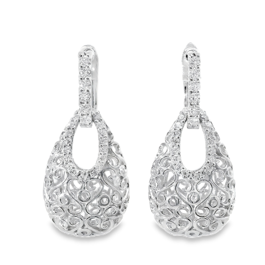 0.69CT Diamond 14k White Gold Earring