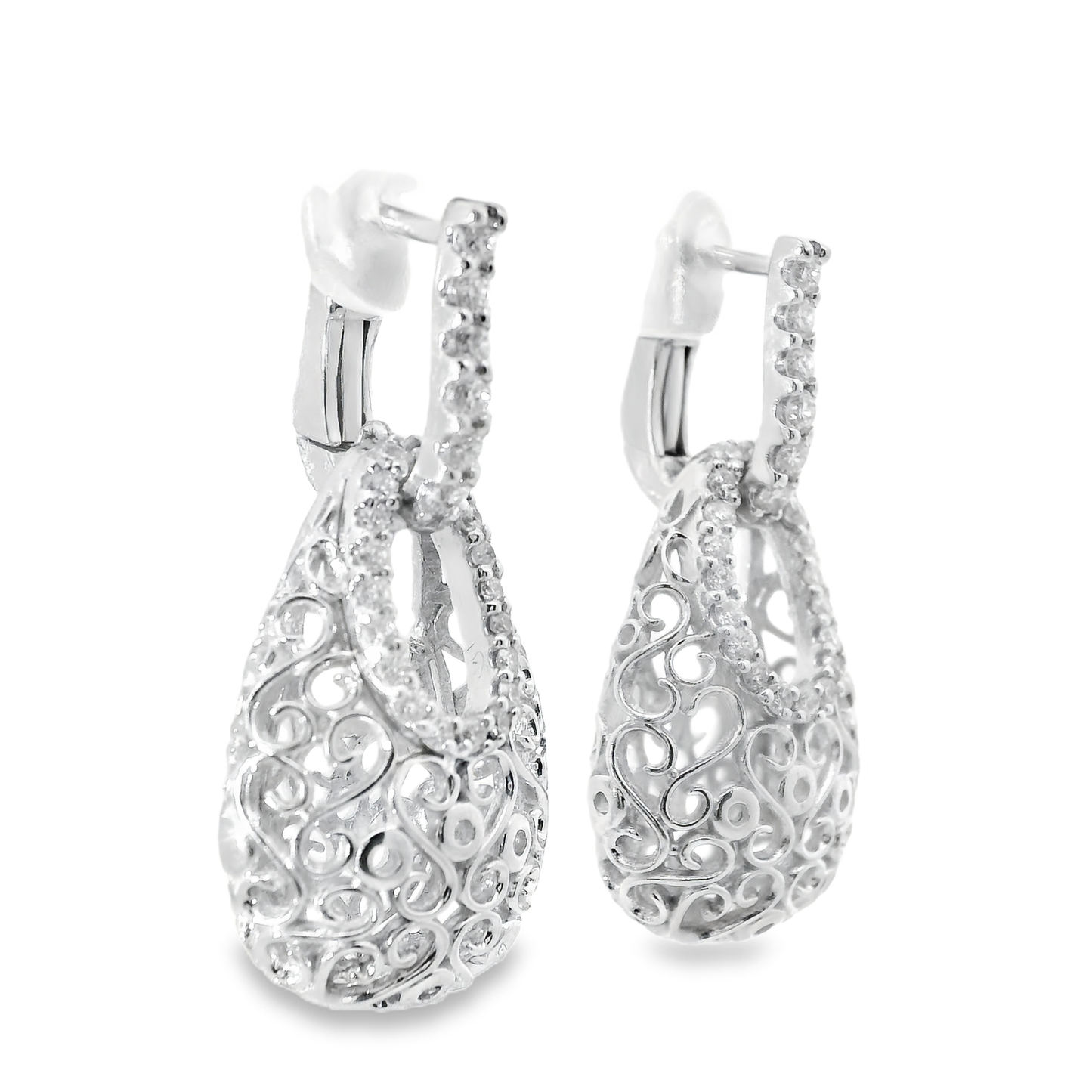 0.69CT Diamond 14k White Gold Earring