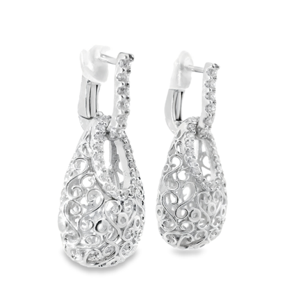 0.69CT Diamond 14k White Gold Earring