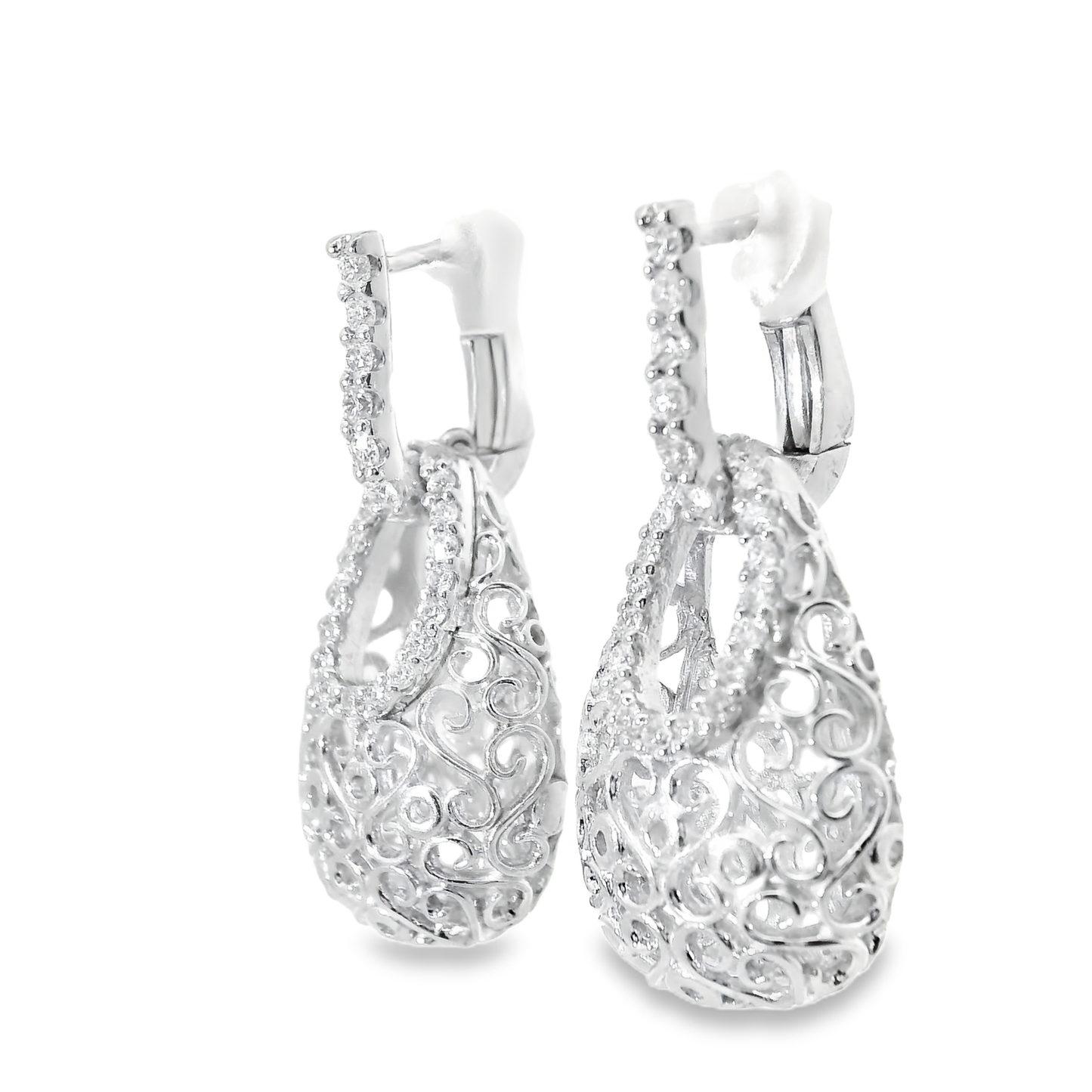 0.69CT Diamond 14k White Gold Earring