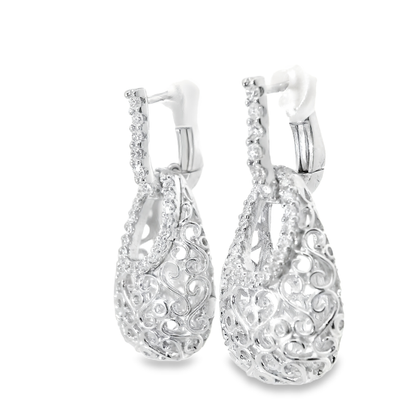 0.69CT Diamond 14k White Gold Earring