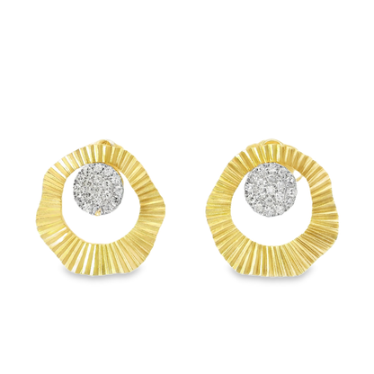 0.13CT Diamond 14k Yellow Gold Earring