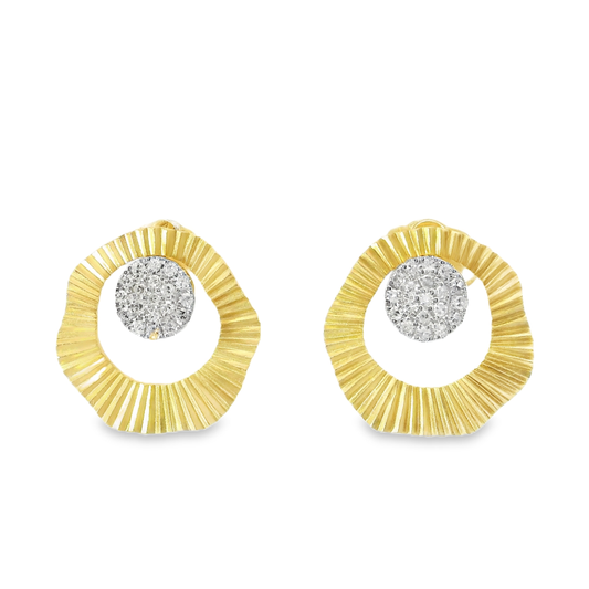 0.13CT Diamond 14k Yellow Gold Earring