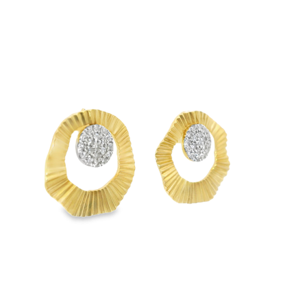 0.13CT Diamond 14k Yellow Gold Earring