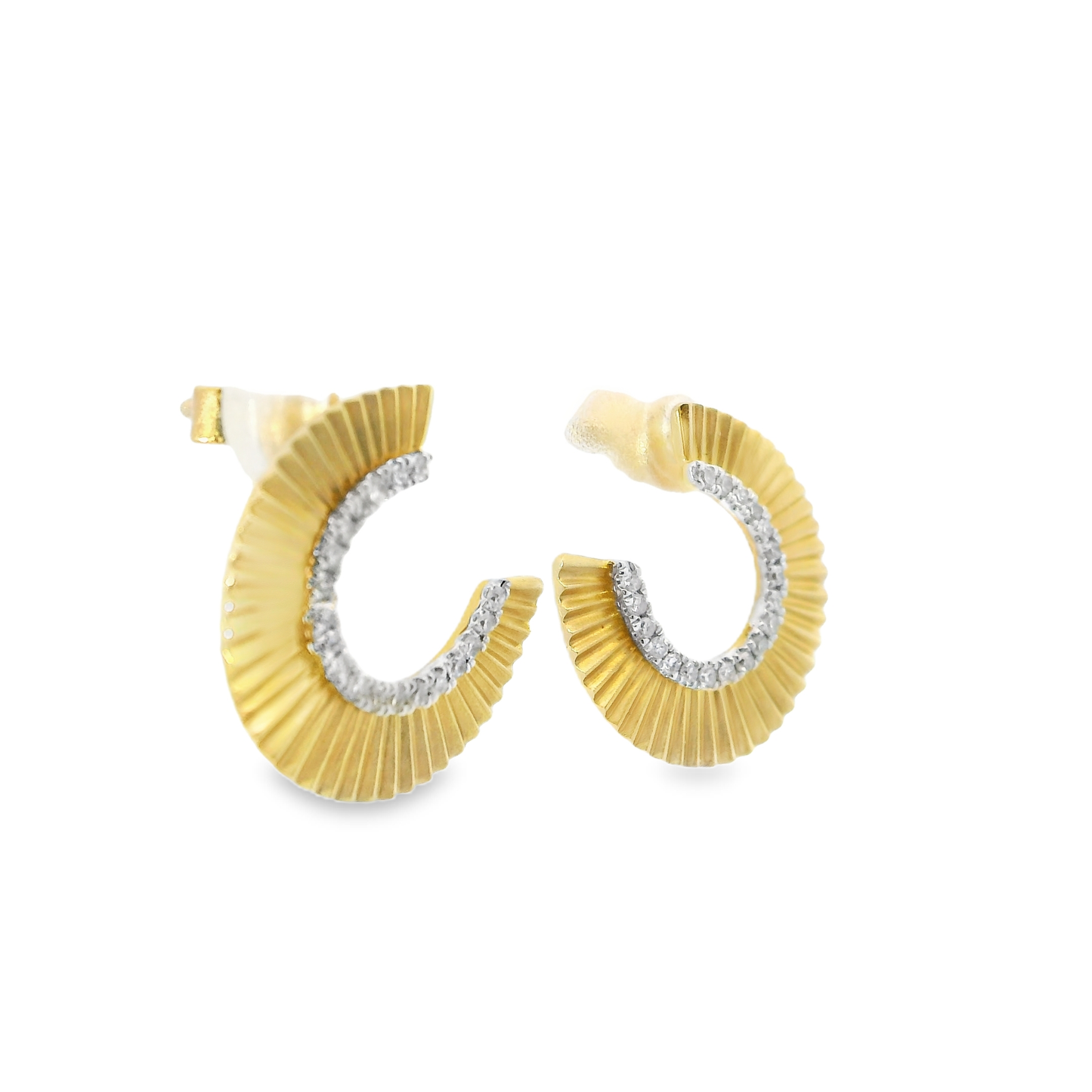 0.13CT Diamond 14k Yellow gold Earring