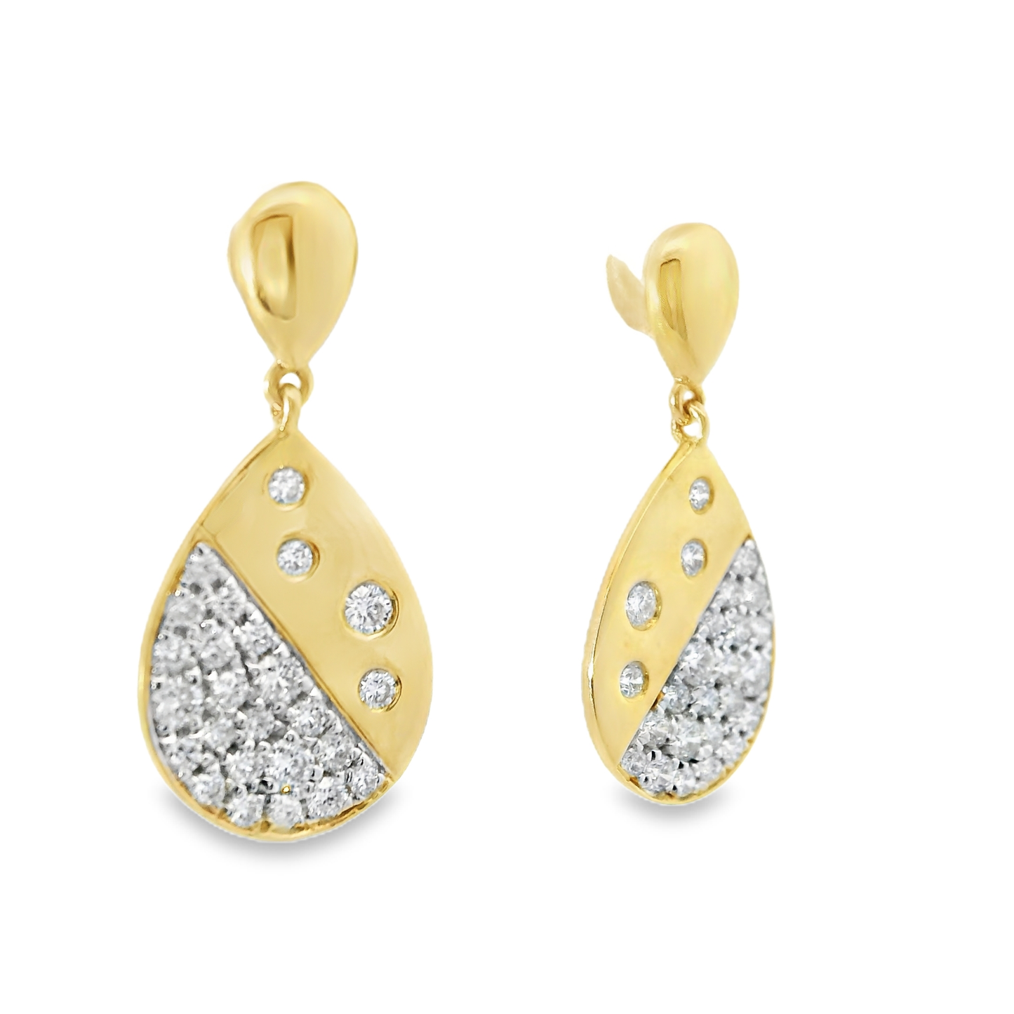 0.54CT Diamond 14k Yellow Gold Earring