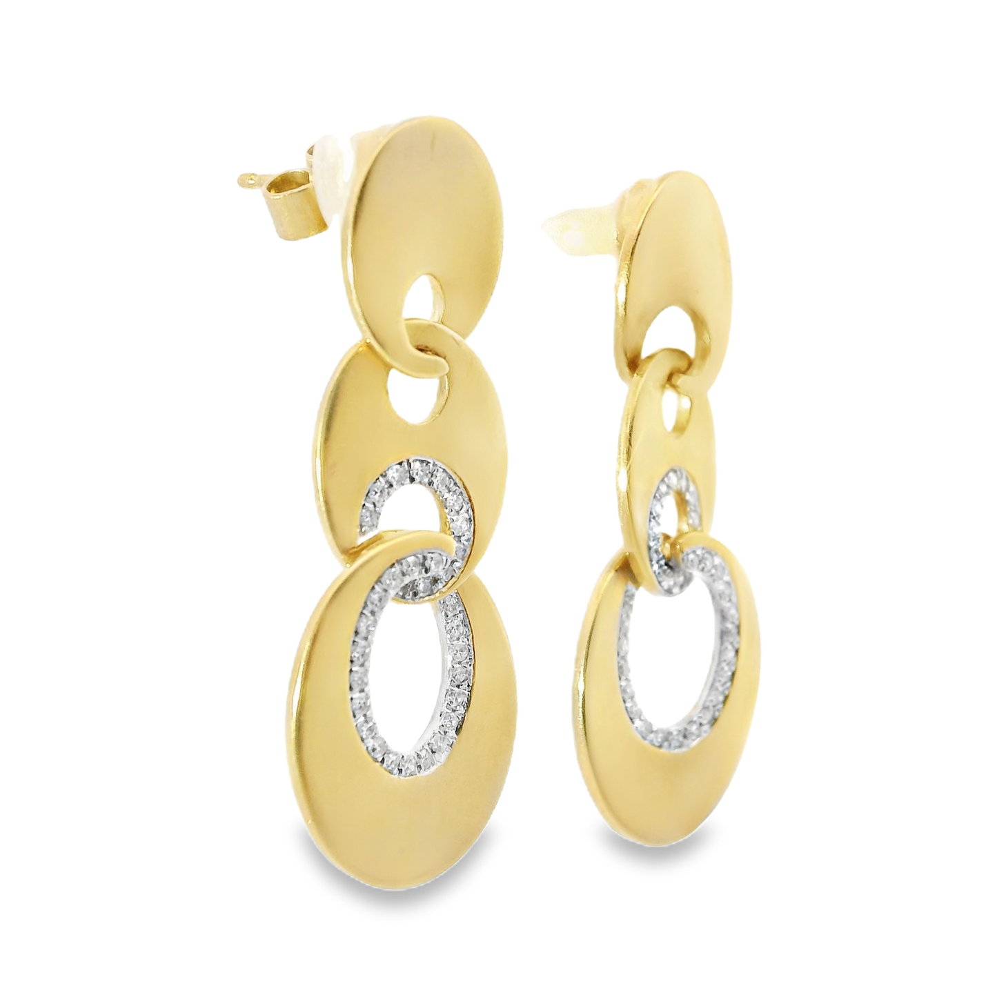 0.19CT Diamond 14k Yellow Gold Earring
