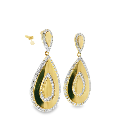 0.61CT Diamond 14k Yellow Gold Earring