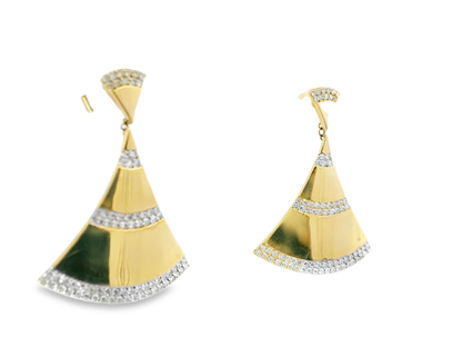 0.63CT Diamond 14k Yellow gold Earring