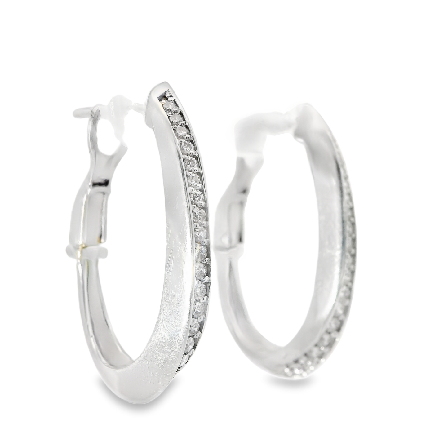 0.36CT Diamond  14k White Gold Earring