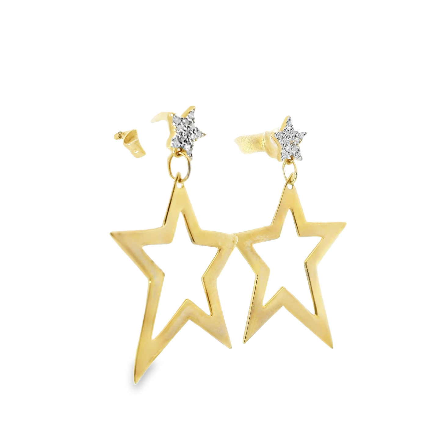 0.07CT  Diamond  14k Yellow Gold Earring