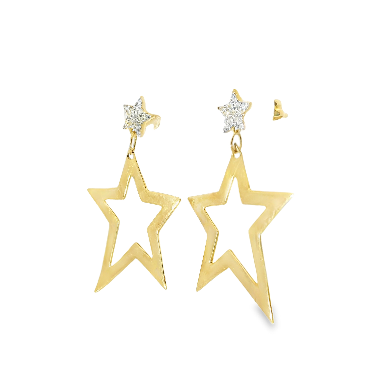 0.07CT  Diamond  14k Yellow Gold Earring