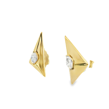 0.20CT Marquise Diamond  14k Yellow Gold Earring