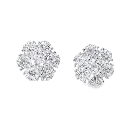 5.05CT Diamond Earrings 14k White Gold