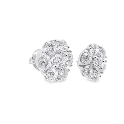 5.05CT Diamond Earrings 14k White Gold