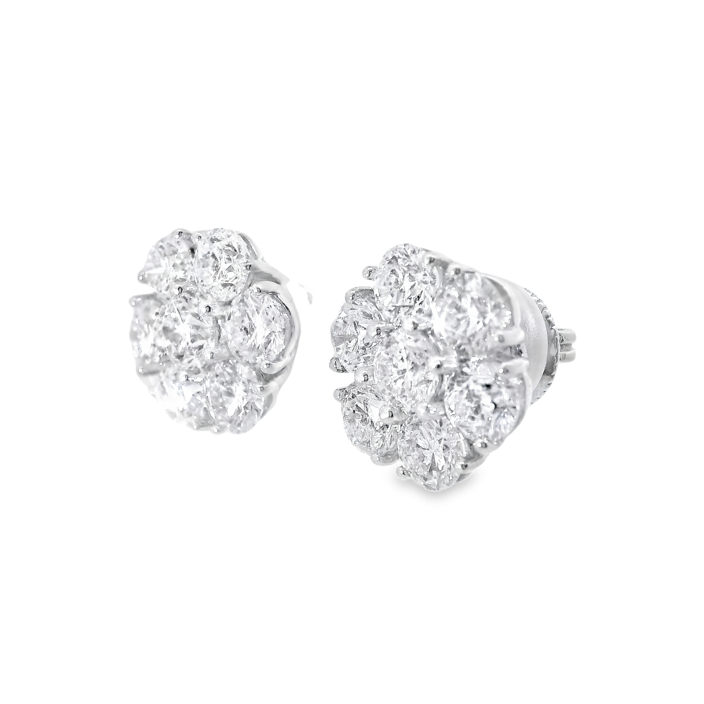 5.05CT Diamond Earrings 14k White Gold