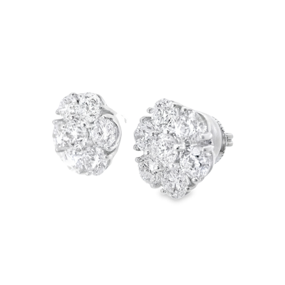 5.05CT Diamond Earrings 14k White Gold