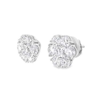 3.51CT Diamond Stud Earrings 14k White Gold