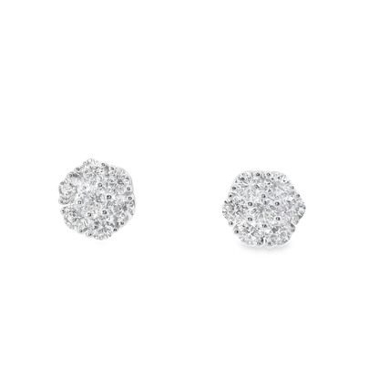 1.18CT Diamond Earrings 14k White Gold