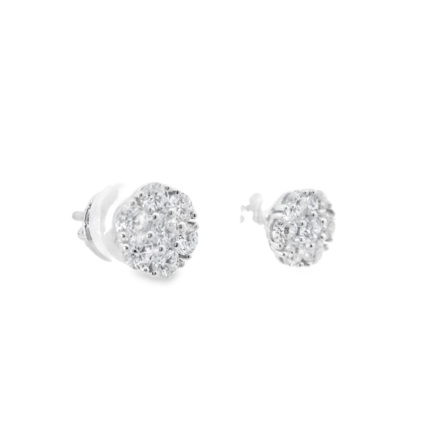 1.18CT Diamond Earrings 14k White Gold