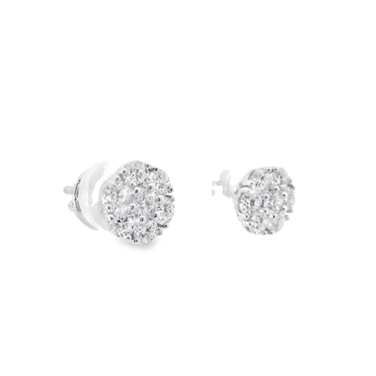 1.18CT Diamond Earrings 14k White Gold