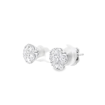 1.18CT Diamond Earrings 14k White Gold