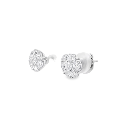 1.75CT Diamond Earrings 14k White Gold