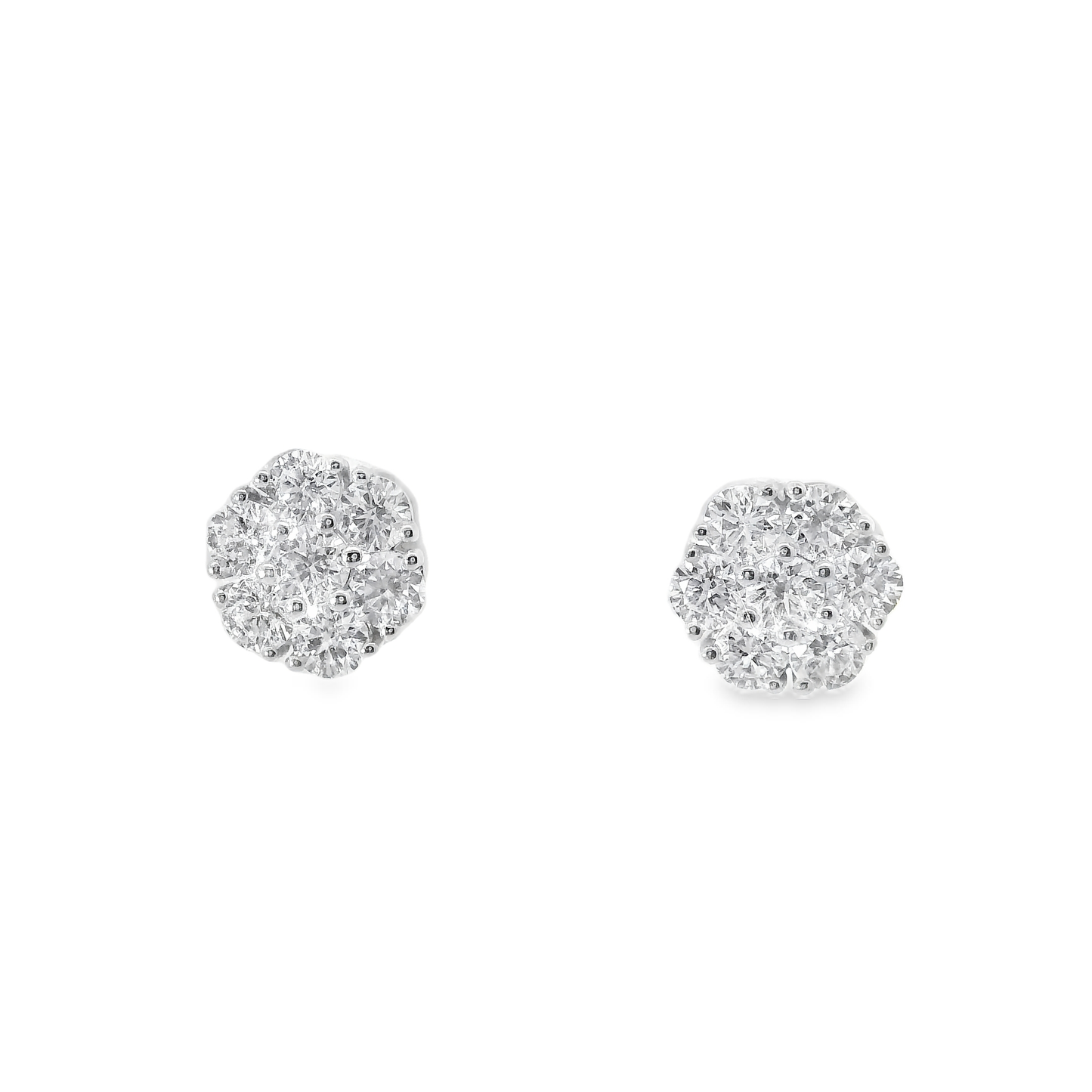1.18CT Diamond  Earrings 14k White Gold