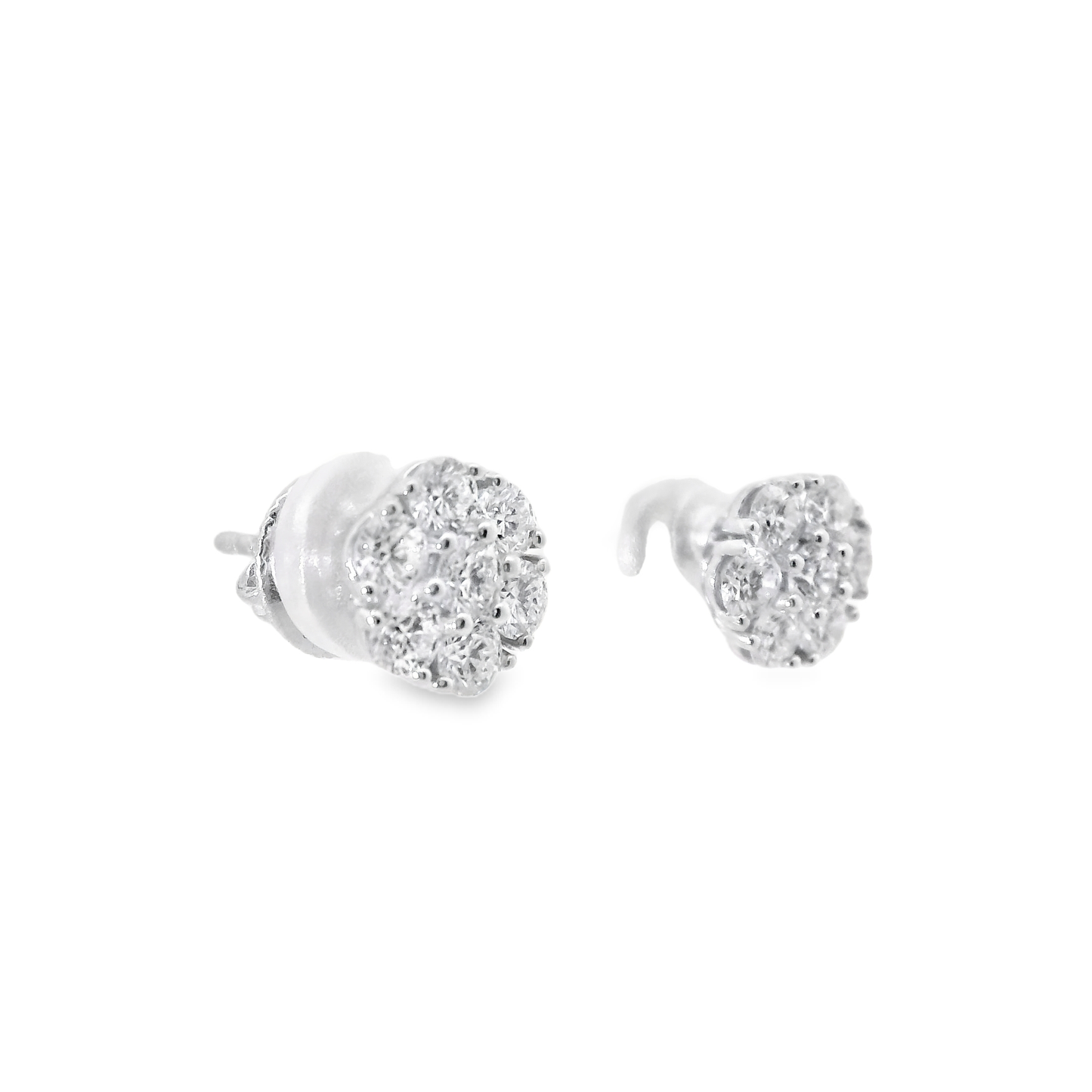 1.18CT Diamond  Earrings 14k White Gold