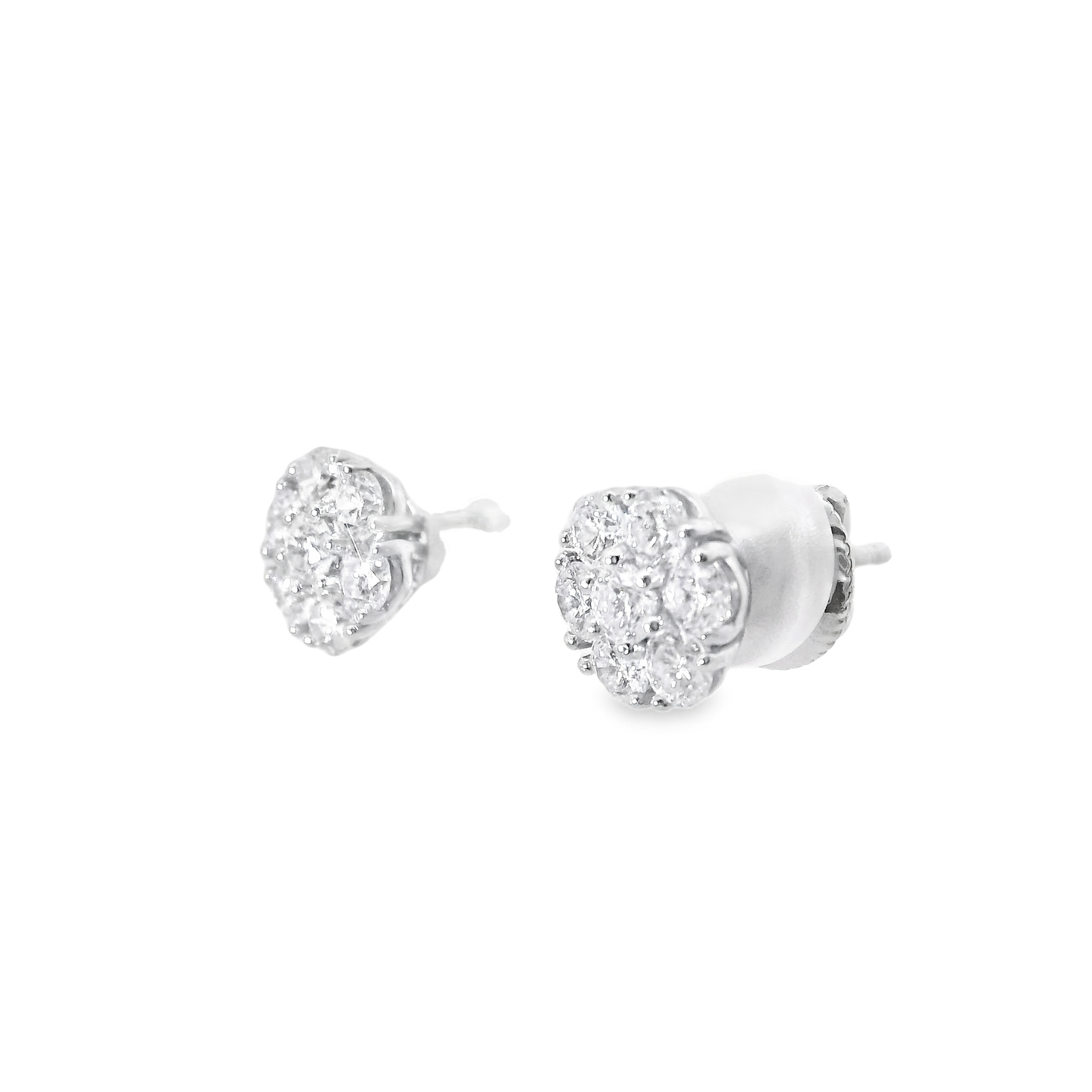 1.18CT Diamond  Earrings 14k White Gold