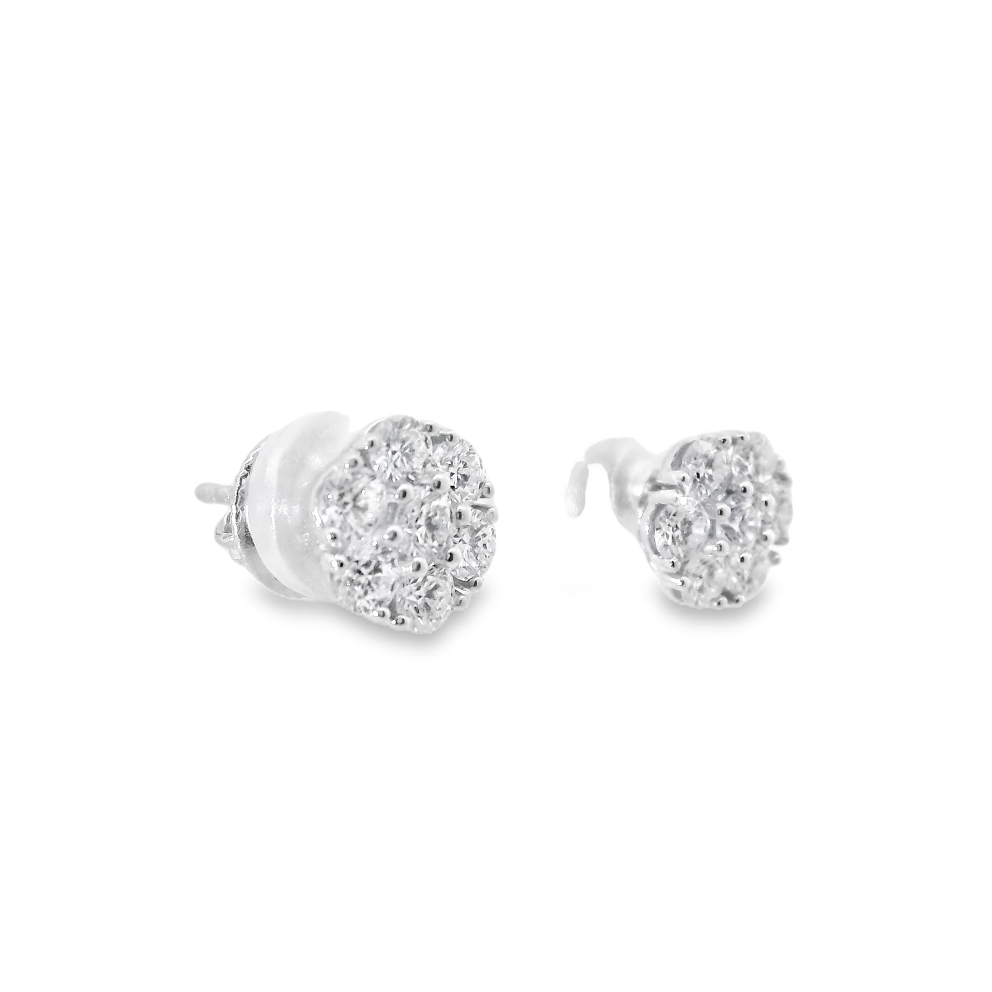 1.37CT Diamond Earrings 14k White Gold