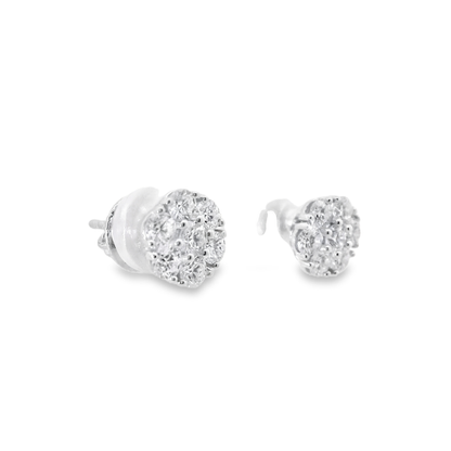 1.37CT Diamond Earrings 14k White Gold