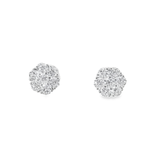 2.74CT Diamond Earrings 14k White Gold