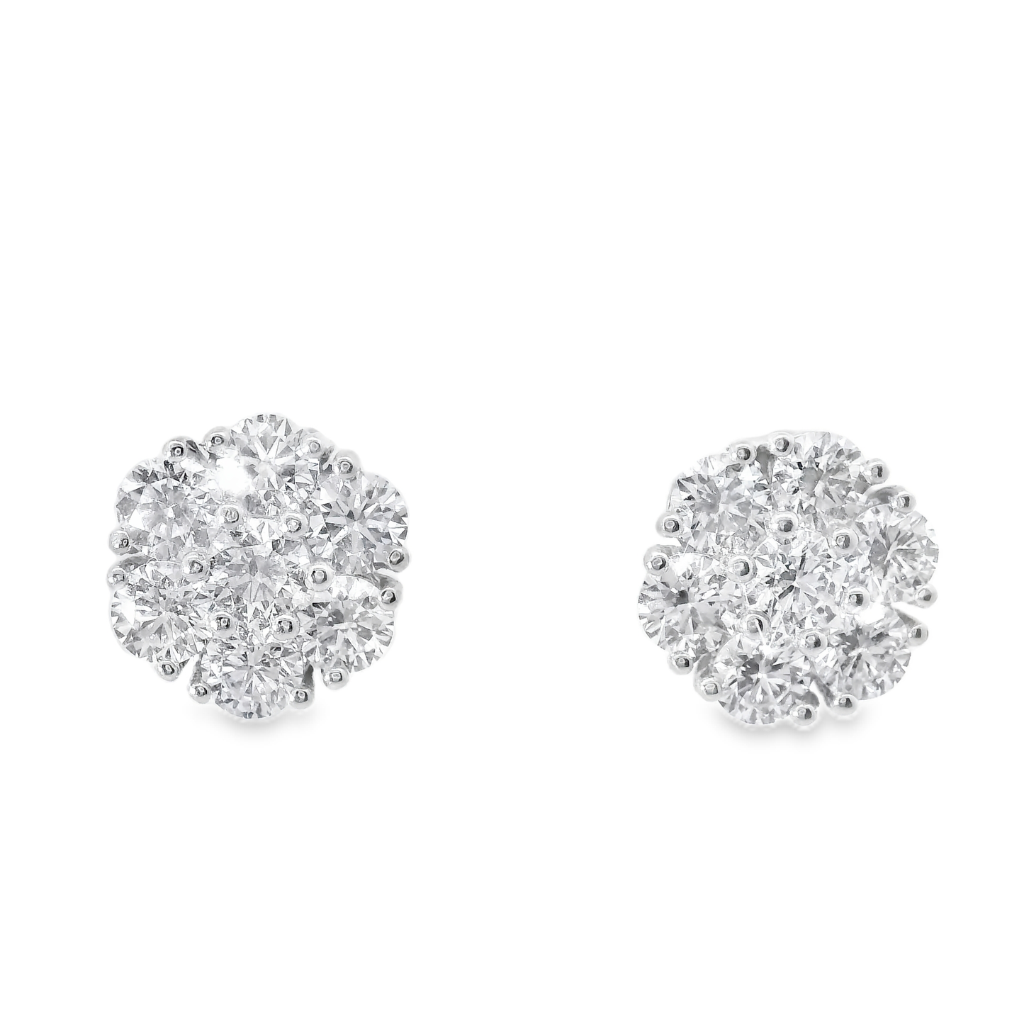 1.75CT Diamond Earrings 14k White Gold