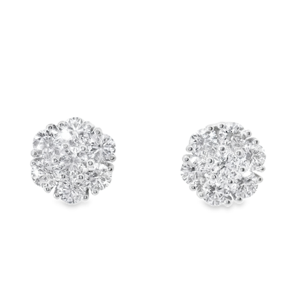 1.75CT Diamond Earrings 14k White Gold