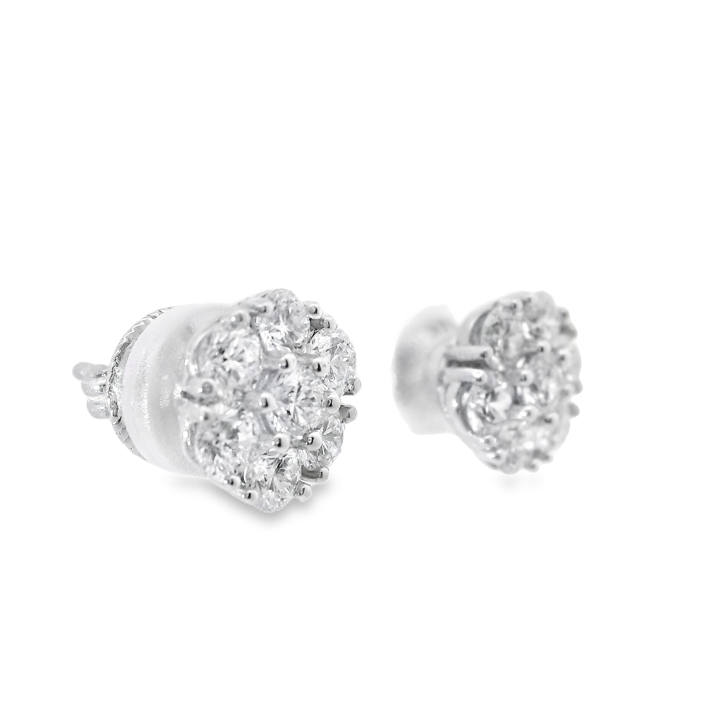 1.75CT Diamond Earrings 14k White Gold