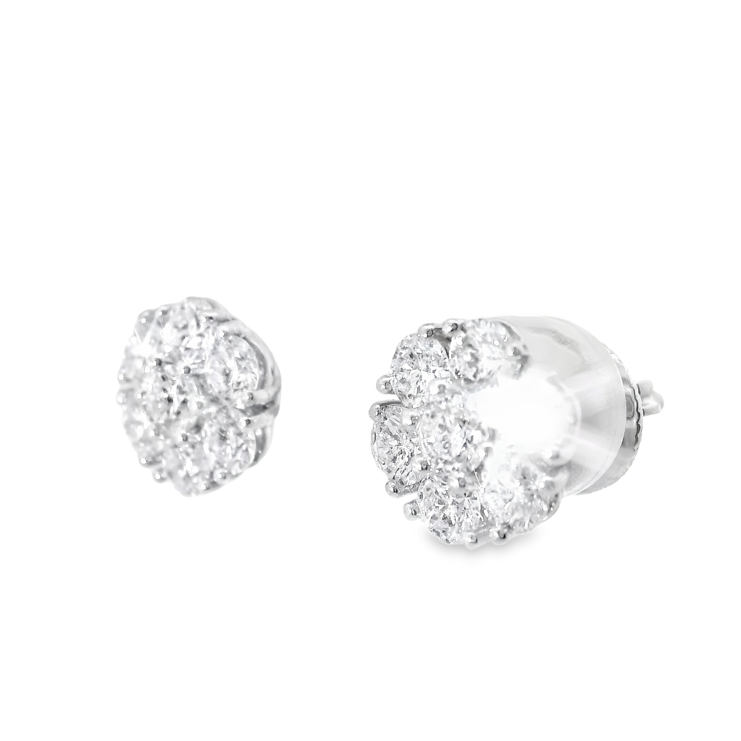 1.75CT Diamond Earrings 14k White Gold