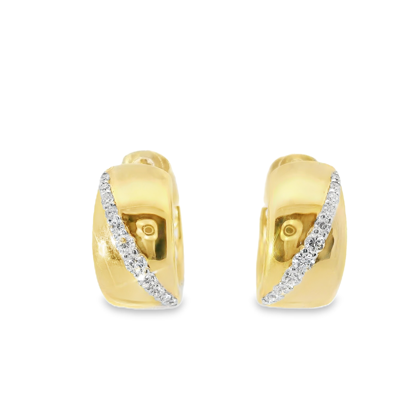 0.49CT Diamond  14k Yellow Gold Earring