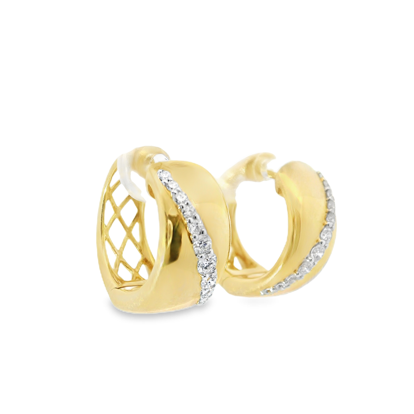 0.49CT Diamond  14k Yellow Gold Earring