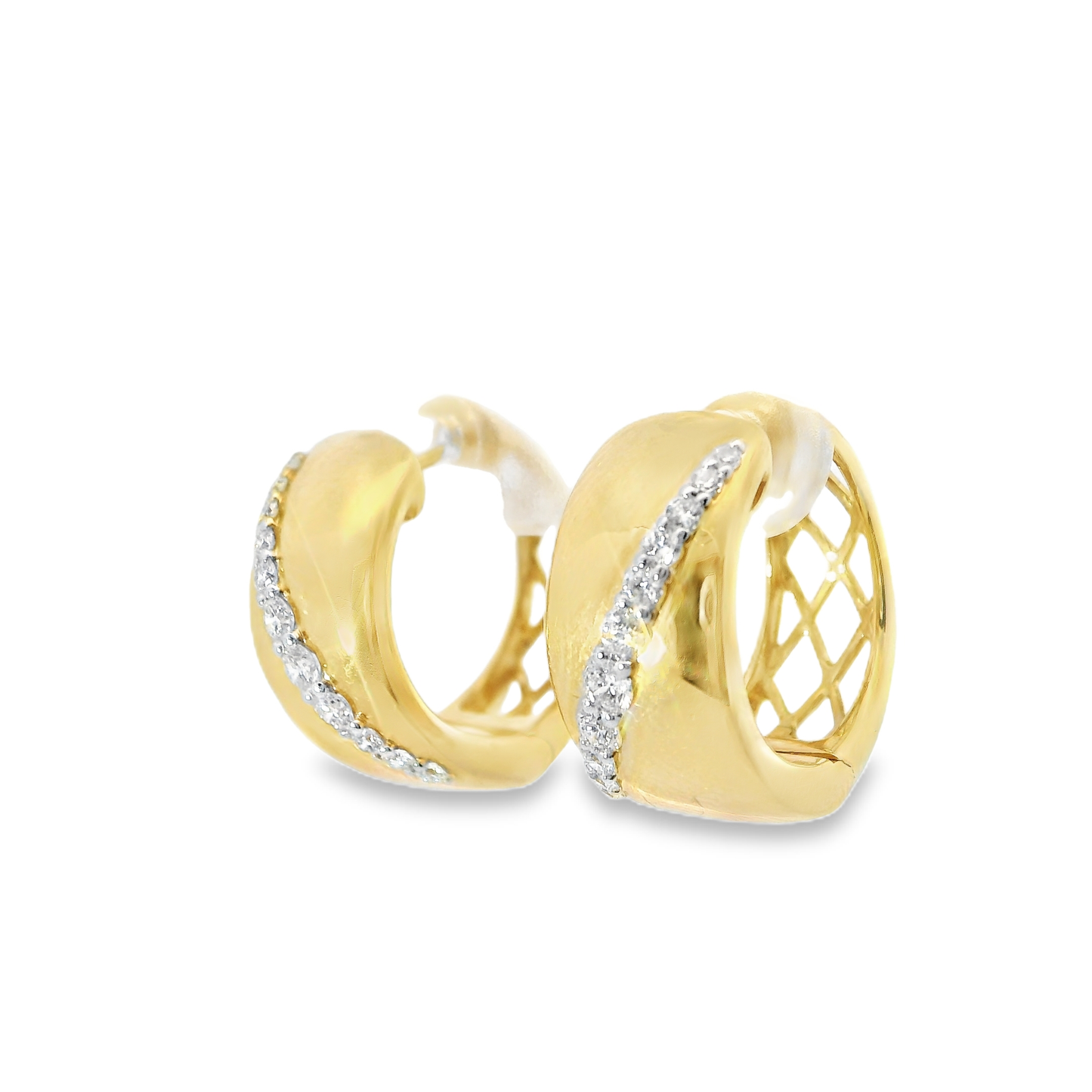 0.49CT Diamond  14k Yellow Gold Earring