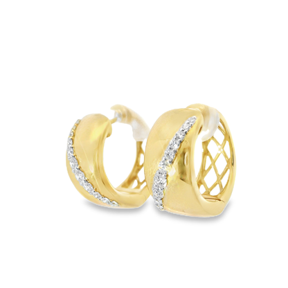 0.49CT Diamond  14k Yellow Gold Earring