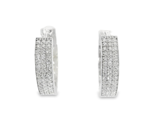0.33CT Diamond  18k White Gold Earring