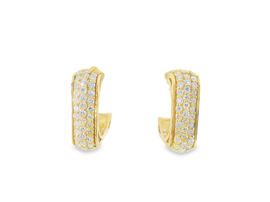 1.65CT Diamond  14k Yellow Gold Earring