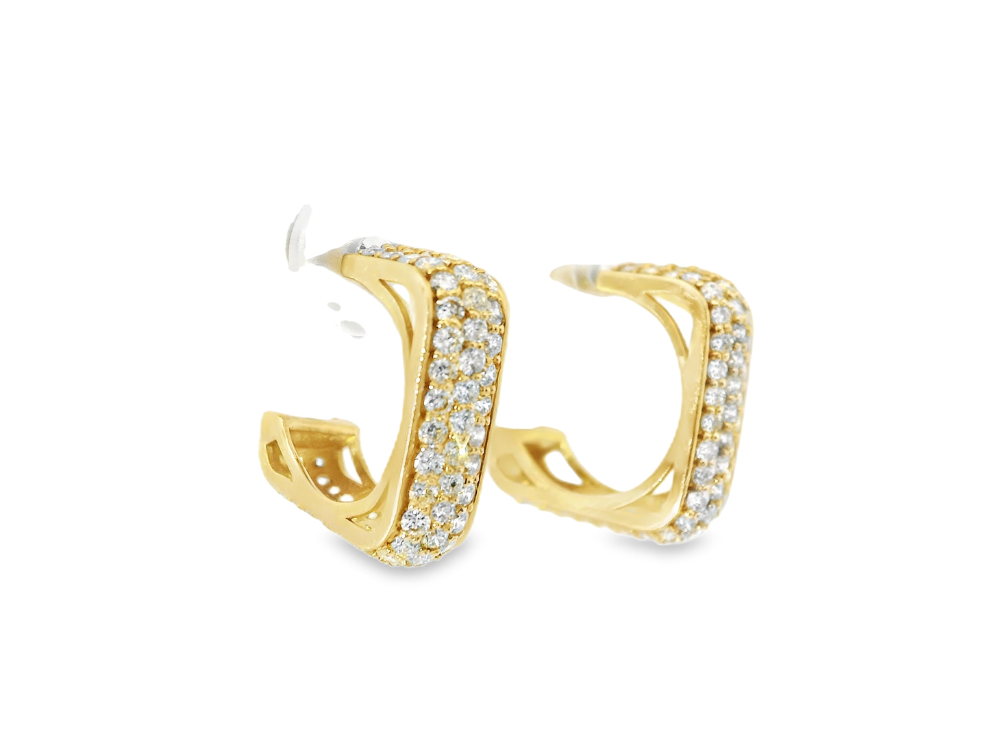 1.65CT Diamond  14k Yellow Gold Earring