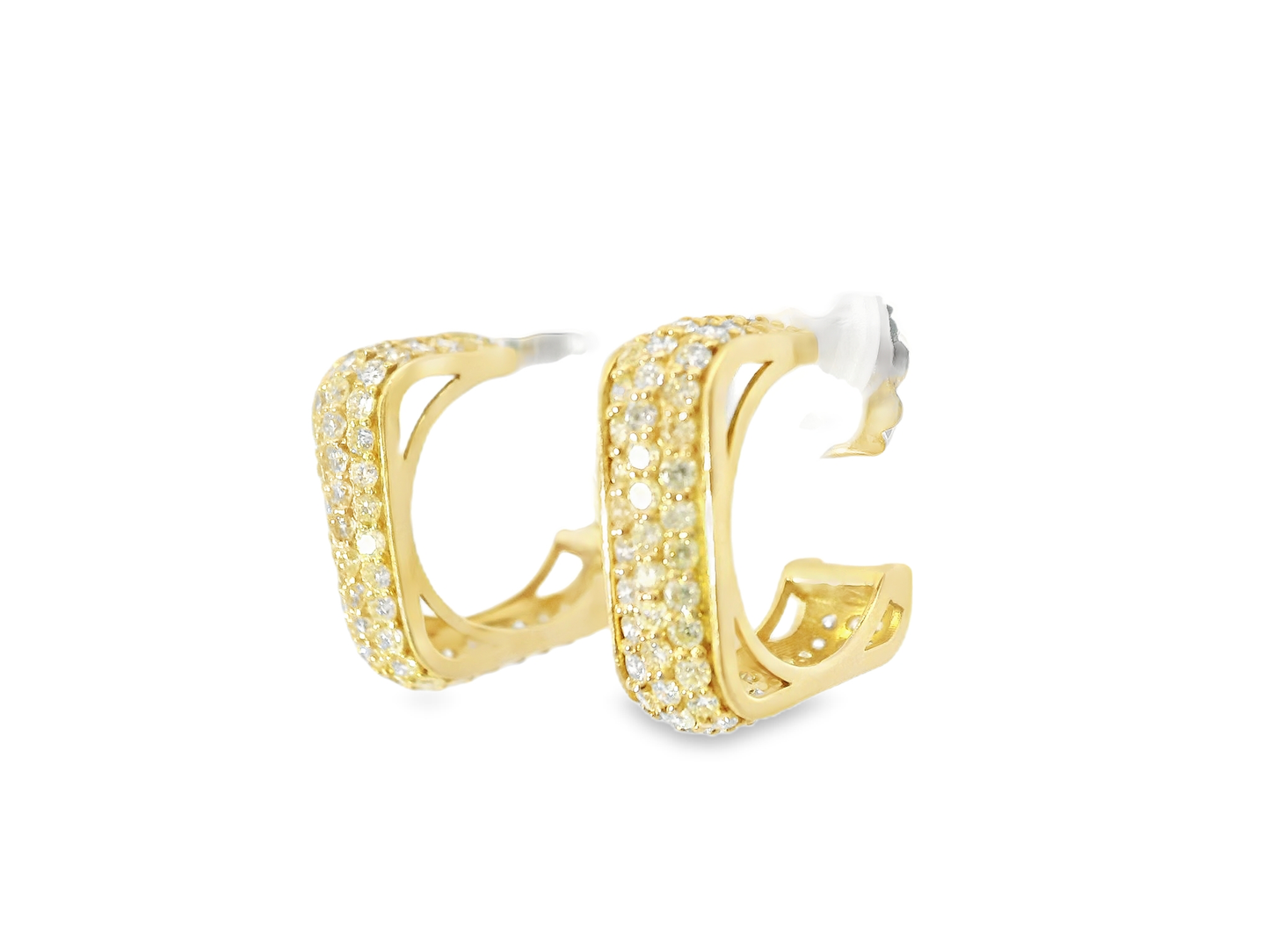 1.65CT Diamond  14k Yellow Gold Earring