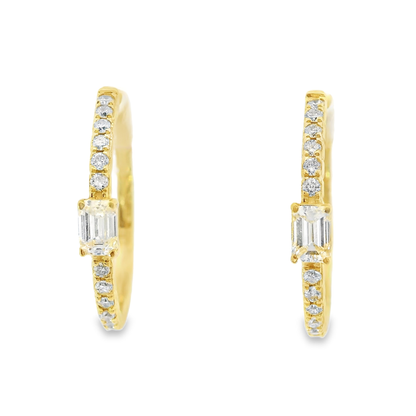 0.84CT Diamond  18k Yellow Gold Earring